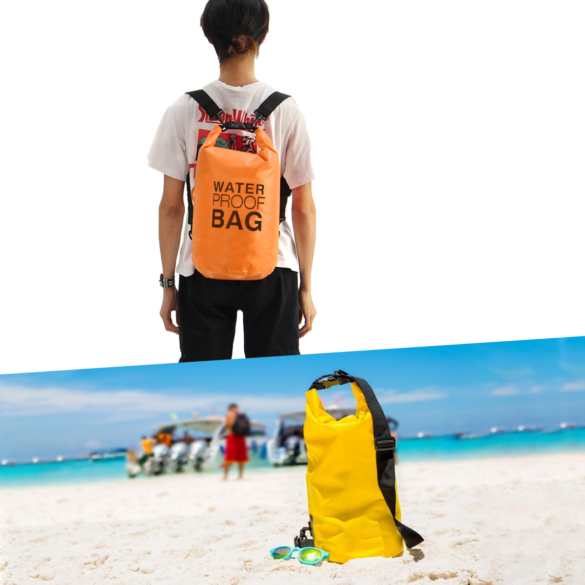 Vista 4 de Bolsa Impermeable Mochila Seca 15 - COLOR: Negro